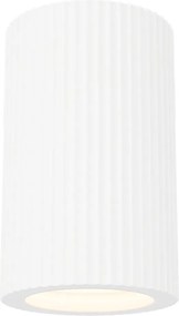 Plafoniera Cilindrica Ø70x110mm GU10 in Gesso Rigato Pitturabile