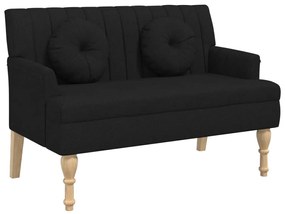 Panca con cuscini nera 113x64,5x75,5 cm in tessuto