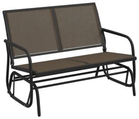 Panca Glider Giardino Marrone 120,5x76x86,5cm Textilene Acciaio