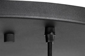 Lampada a sospensione smart nera con vetro oro 7 luci incluse 7 Wifi A60 - Pallon