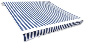 Tenda Parasole in Tela Blu e Bianco 3x2,5m (Telaio non Incluso)