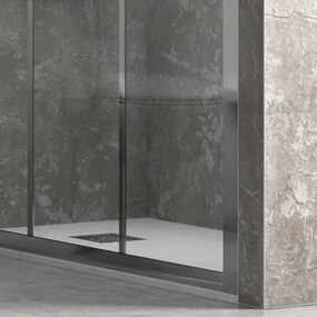 Box doccia nicchia 115 cm vetro trasparente K050 - KAMALU