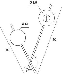 Mikado parete/soffitto 2 luci vetro cosmo