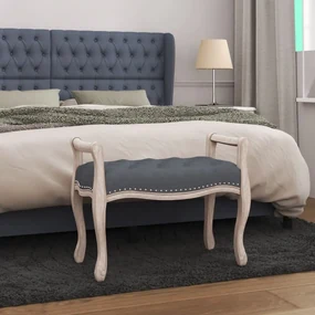 Panca Grigio Scuro 80x45x60 Cm İn Velluto /