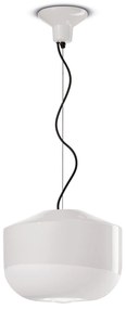 Sospensione Grande Vintage Decò Bellota Ceramica Bianco Grezzo 1 Luce E27