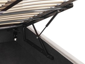 Letto matrimoniale contenitore tessuto beige 140 x 200 cm LORIENT Beliani