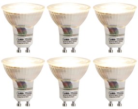Set di 6 lampade LED GU10 dimmerabili in 3 fasi per riscaldare 5W 380 lm 2000-2700K
