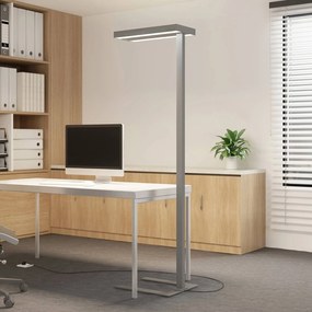 Arcchio LED piantana Logan Ultra, 4.000K, sensore, dimmerabile Arcchio,, Alluminio / Grigio / Zincato, Studio / Ufficio, Alluminio, Moderno