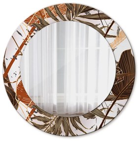 Specchio rotondo stampato Foglie di palma fi 50 cm