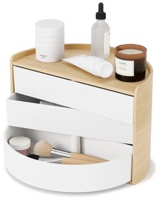 Organizzatore bagno rotante in colore naturale Moona - Umbra