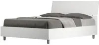 Letto Matrimoniale Francese 140x190 cm Senza Rete Demas Testata Inclinata Bianco Frassino