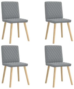 Sedie Da Pranzo 4 Pz Grigio Chiaro İn Tessuto /