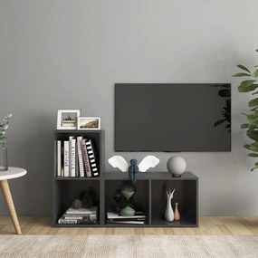 Mobili porta tv 2 pz grigio 72x35x36,5 cm in legno multistrato