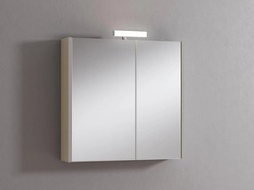 Pensile con luce Akira laccato lucido visone L 71.5 x H 70 x P 15.5 cm