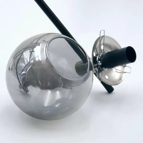 Lampadario a sospensione con supporto rigido LILOU 6xE14/5W/230V cromo opaco/fumé