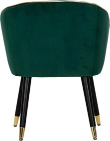 Poltrona Paris 62x58x78 cm in Legno Spugna Metallo e Poliestere Verde e Oro...