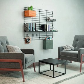 Staffa in metallo nero per scaffalatura modulare Mural - Metaltex