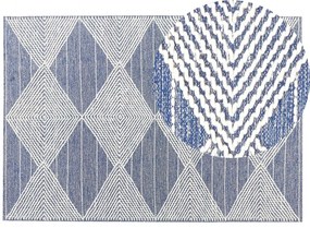 Tappeto lana beige chiaro e blu 140 x 200 cm DATCA Beliani