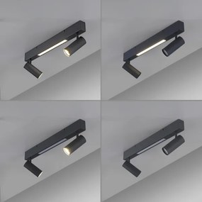 Schöner Wohnen 11793-18 - Faretto LED DANTE 2xGU10/10W+LED/7,2W nero