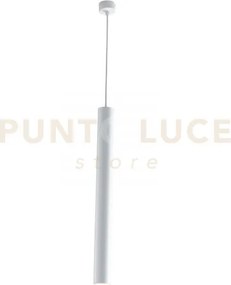 Lampadario a sospensione fluke tonda bianca 1 luce attacco gu10 5,5...