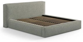 Letto matrimoniale imbottito verde con contenitore con rete inclusa 140x200 cm Simon Olivia – Micadoni