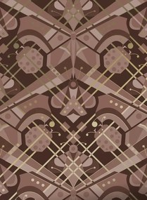 KEK Amsterdam Tapete Art Deco Animaux Butterfly Gold - Taupe