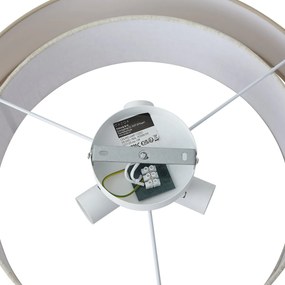 Plafoniera moderna beige 50cm 3 luci - Drum Duo