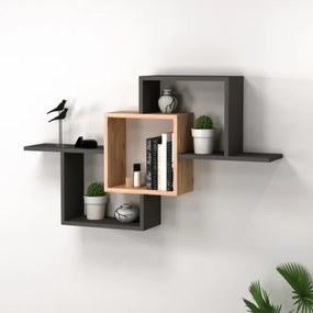 Mensola Sospesa 3 Vani A Cubo Design Moderno 120x22x80 Elena Rovere Antracite