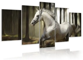 Quadro Cavallo in continua corsa  Colore Bianco, Dimensioni e Misure 100x50