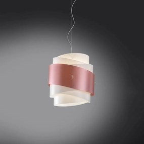 Sospensione Moderna 1 Luce Bea In Polilux Rosa Metallico D40 Made In Italy