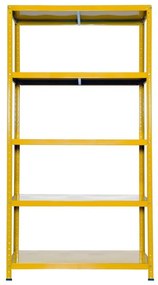 Scaffale in kit 5 ripiani Ettore L 100 x P 40 x H 187 cm giallo, portata per ripiano 80 kg