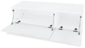 Mobile tv in truciolato 120x40x34 cm bianco lucido