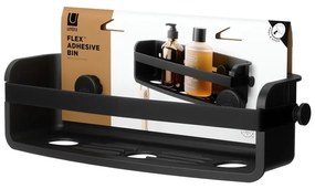Mensola da bagno senza foratura nera in plastica Flex Adhesive – Umbra