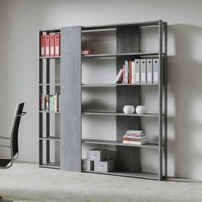 Libreria con 6 ripiani in legno Cemento 178x204h cm - KATO B