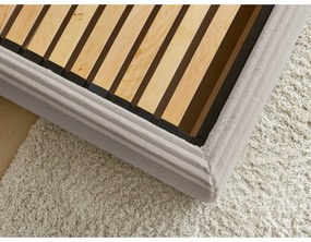 Letto matrimoniale beige imbottito con spazio contenitivo con griglia inclusa 180x200 cm Jade – Bobochic Paris