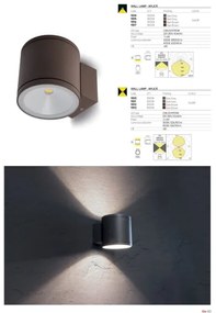 Redo 9596 - Applique da esterno LED ETA 6W/230V 3000K IP54, marrone