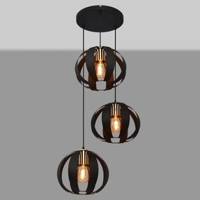 Lampadario a sospensione con filo NEWTON 3xE27/15W/230V nero