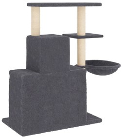 Albero per gatti con tiragraffi in sisal grigio scuro 83 cm