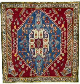 Shiraz Tappeto persiano 70x70 Blu (Iran) Annodato A Mano
