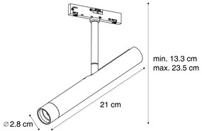 Faretto bianco moderno per sistema a binario monofase - Slimline Avery