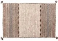 Tappeto moderno Kansas, stile kilim, 100% cotone, avorio, 200x140cm