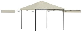 Gazebo con Tetto Doppio Estendibile 3x3x2,75 m Crema 180 g/m²