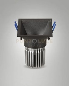 Toodle faretto incasso quadrato asimmetrico 2700k 1220lm 11w nero