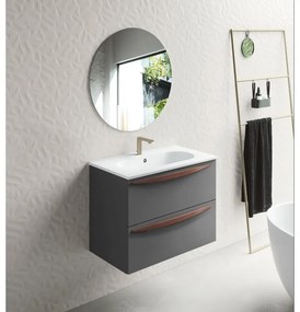 Mobile sottolavabo e lavabo Arco cenere opaco L 60 cm