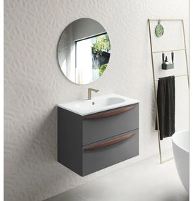 Mobile sottolavabo e lavabo Arco per vasca centrale cenere opaco L 60 cm 2 cassetti