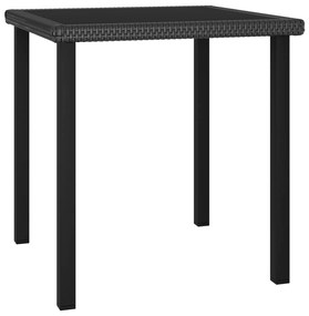 Set da pranzo da giardino 3 pz in polyrattan nero