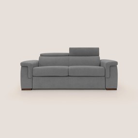 Giunone divano letto con materasso alto 18 cm e poggiatesta reclinabili in tessuto impermeabile T02 grigio