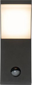Lampada da parete per esterni antracite con LED IP54 con sensore di movimento - Litt