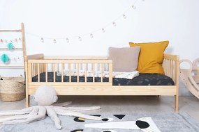 Letto per bambini con barriera TEDDY - naturale - letto senza spazio di archiviazione 140x70 cm