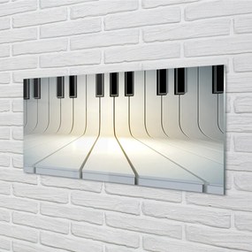 Quadro in vetro Tasti del pianoforte 100x50 cm